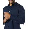 imageAmazon Essentials Mens LongSleeve SlimFit Stretch Poplin ShirtNavy