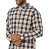 imageAmazon Essentials Mens LongSleeve SlimFit Stretch Poplin ShirtNavy Peach Plaid