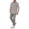 imageAmazon Essentials Mens LongSleeve SlimFit Stretch Poplin ShirtNavy Peach Plaid
