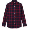 imageAmazon Essentials Mens LongSleeve SlimFit Stretch Poplin ShirtNavy Red Buffalo Plaid