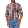 imageAmazon Essentials Mens LongSleeve SlimFit Stretch Poplin ShirtNavy Red White Plaid