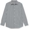 imageAmazon Essentials Mens LongSleeve SlimFit Stretch Poplin ShirtNavy Stripe