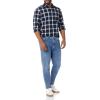 imageAmazon Essentials Mens LongSleeve SlimFit Stretch Poplin ShirtNavy White Buffalo Plaid