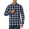 imageAmazon Essentials Mens LongSleeve SlimFit Stretch Poplin ShirtNavy White Buffalo Plaid