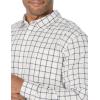 imageAmazon Essentials Mens LongSleeve SlimFit Stretch Poplin ShirtPink White Buffalo Plaid