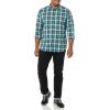 imageAmazon Essentials Mens LongSleeve SlimFit Stretch Poplin ShirtTeal Blue White Plaid
