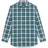 imageAmazon Essentials Mens LongSleeve SlimFit Stretch Poplin ShirtTeal Blue White Plaid