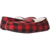 imageAmazon Essentials Mens Microsuede Moccasin SlippersBlack Red Buffalo Check