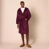 imageAmazon Essentials Mens MidLength Plush RobeDark Burgundy