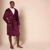 imageAmazon Essentials Mens MidLength Plush RobeDark Burgundy