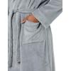 imageAmazon Essentials Mens MidLength Plush RobeGrey