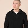 imageAmazon Essentials Mens QuarterZip RibKnit RelaxedFit SweaterBlack