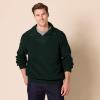 imageAmazon Essentials Mens QuarterZip RibKnit RelaxedFit SweaterDark Green