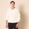 imageAmazon Essentials Mens QuarterZip RibKnit RelaxedFit SweaterEggshell White