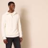 imageAmazon Essentials Mens QuarterZip RibKnit RelaxedFit SweaterEggshell White