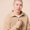imageAmazon Essentials Mens QuarterZip RibKnit RelaxedFit SweaterLight Camel