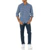 imageAmazon Essentials Mens RegularFit LongSleeve Casual Poplin ShirtBlue Plaid