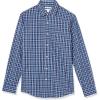 imageAmazon Essentials Mens RegularFit LongSleeve Casual Poplin ShirtBlue Plaid