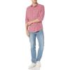 imageAmazon Essentials Mens RegularFit LongSleeve Casual Poplin ShirtBlue Washed Red Plaid