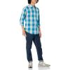 imageAmazon Essentials Mens RegularFit LongSleeve Casual Poplin ShirtBlue White Buffalo Plaid