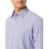 imageAmazon Essentials Mens RegularFit LongSleeve Casual Poplin ShirtLight Blue Red Plaid