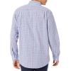 imageAmazon Essentials Mens RegularFit LongSleeve Casual Poplin ShirtLight Blue Red Plaid