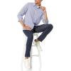 imageAmazon Essentials Mens RegularFit LongSleeve Casual Poplin ShirtLight Blue Red Plaid