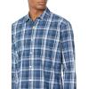 imageAmazon Essentials Mens RegularFit LongSleeve Casual Poplin ShirtNavy Medium Plaid