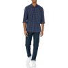imageAmazon Essentials Mens RegularFit LongSleeve Casual Poplin ShirtNavy Windowpane