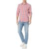 imageAmazon Essentials Mens RegularFit LongSleeve Casual Poplin ShirtWashed Red Windowpane