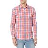imageAmazon Essentials Mens RegularFit LongSleeve Casual Poplin ShirtWashed Red Windowpane