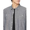 imageAmazon Essentials Mens RegularFit LongSleeve Chambray ShirtGrey