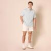 imageAmazon Essentials Mens RegularFit Short Sleeve Stretch Oxford Shirt with PocketLight Grey