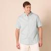 imageAmazon Essentials Mens RegularFit Short Sleeve Stretch Oxford Shirt with PocketLight Grey