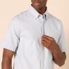 imageAmazon Essentials Mens RegularFit Short Sleeve Stretch Oxford Shirt with PocketLight Grey