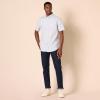 imageAmazon Essentials Mens RegularFit Short Sleeve Stretch Oxford Shirt with PocketLight Grey