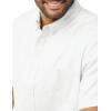 imageAmazon Essentials Mens RegularFit Short Sleeve Stretch Oxford Shirt with PocketLight Grey Vertical Stripe