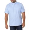 imageAmazon Essentials Mens RegularFit Short Sleeve Stretch Oxford Shirt with PocketPowder Blue