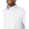 imageAmazon Essentials Mens RegularFit Short Sleeve Stretch Oxford Shirt with PocketPowder Blue Vertical Stripe