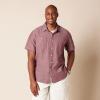 imageAmazon Essentials Mens RegularFit ShortSleeve ButtonDown Chambray ShirtBurgundy