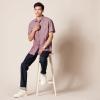 imageAmazon Essentials Mens RegularFit ShortSleeve ButtonDown Chambray ShirtBurgundy