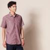 imageAmazon Essentials Mens RegularFit ShortSleeve ButtonDown Chambray ShirtBurgundy