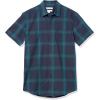 imageAmazon Essentials Mens RegularFit ShortSleeve ButtonDown Chambray ShirtNavy Gradient Stripes