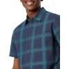 imageAmazon Essentials Mens RegularFit ShortSleeve ButtonDown Chambray ShirtNavy Gradient Stripes