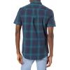 imageAmazon Essentials Mens RegularFit ShortSleeve ButtonDown Chambray ShirtNavy Gradient Stripes