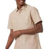 imageAmazon Essentials Mens RegularFit ShortSleeve ButtonDown Chambray ShirtTan