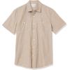 imageAmazon Essentials Mens RegularFit ShortSleeve ButtonDown Chambray ShirtTan