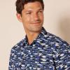 imageAmazon Essentials Mens RegularFit ShortSleeve Print ShirtBlue Fish