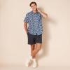 imageAmazon Essentials Mens RegularFit ShortSleeve Print ShirtBlue Fish