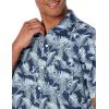 imageAmazon Essentials Mens RegularFit ShortSleeve Print ShirtNavy Sky Blue Palm Leaf